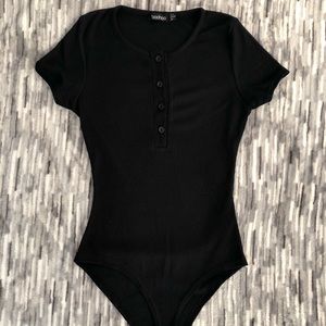 Black short sleeve bodysuit